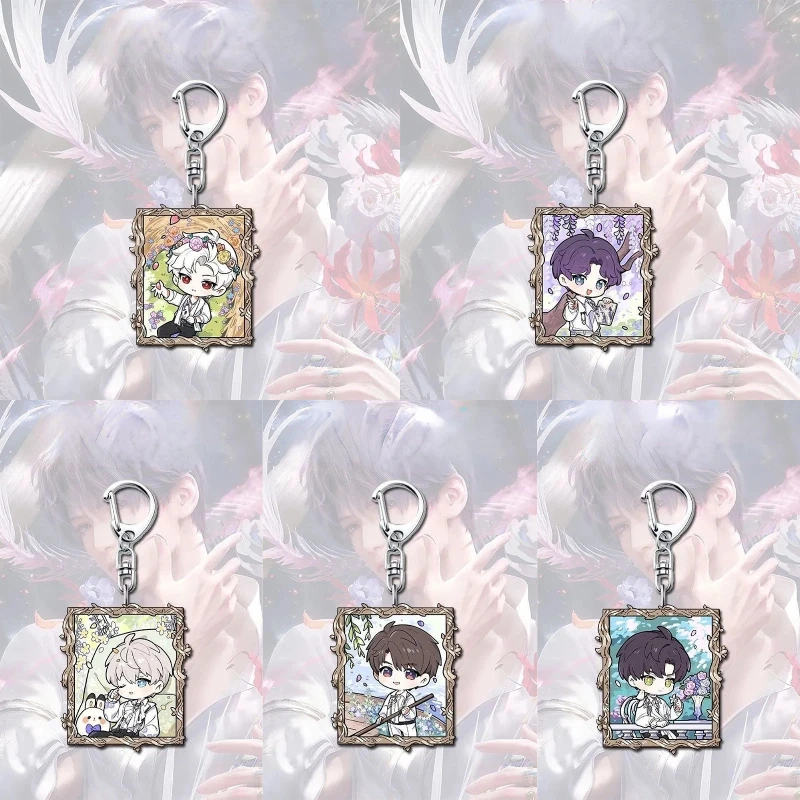 Game Love and deepspace keychain Sylus Rafayel Zayne Xavier Cartoon Character Photos Acrylic Pendant  Keychain Bag  Decoration