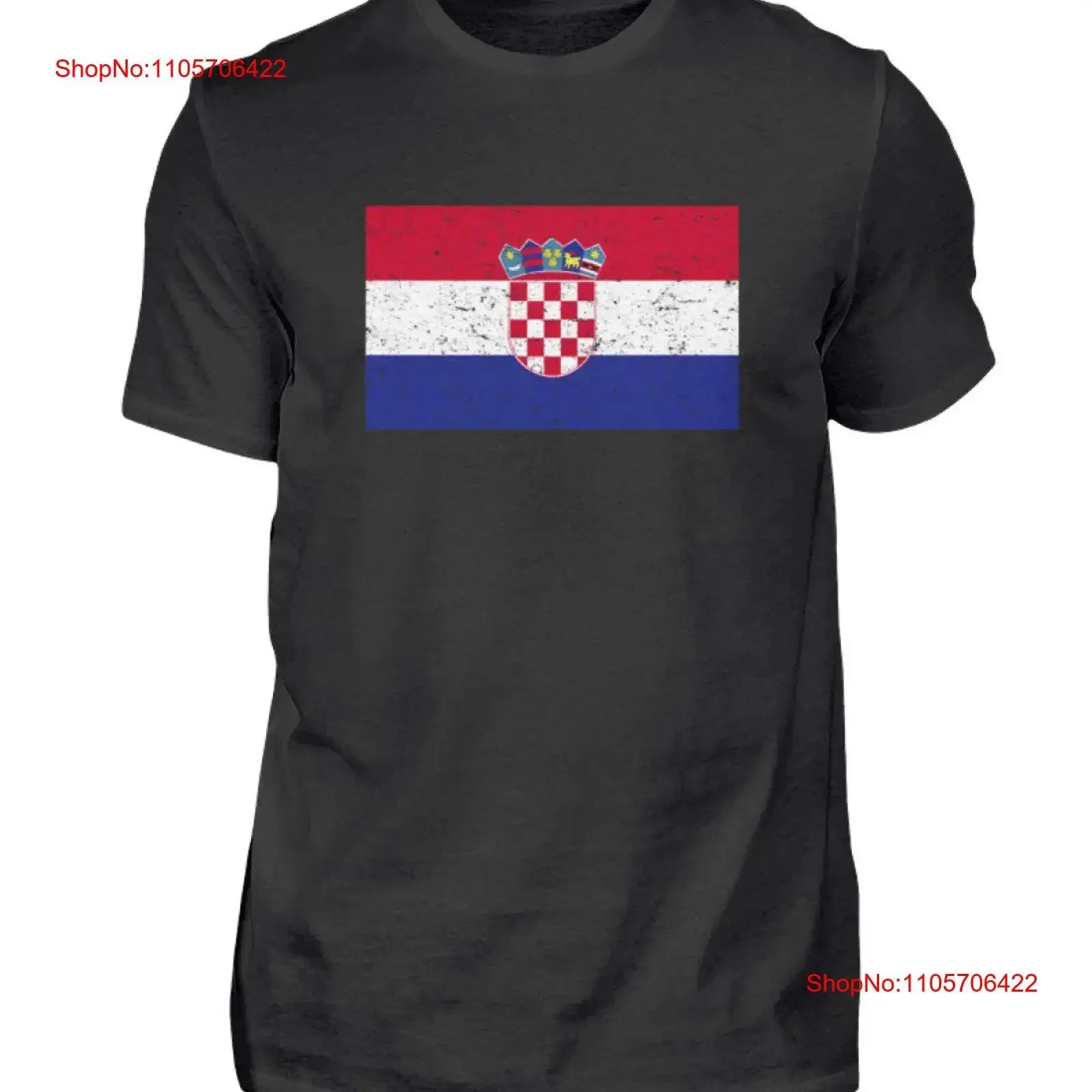 Croatia Croats Croatian Flag T Shirt Men's vintage Washed homme graphic Casual Unisex fashion Versatile designer clothes