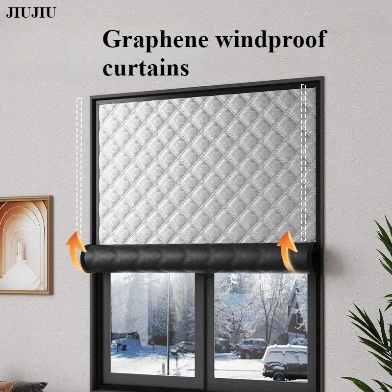 Windproof and Warm Curtains, Winter Windproof,bedroom,insulation Film,cold Proof Sealed Window Film，screen Window，Light Blocking