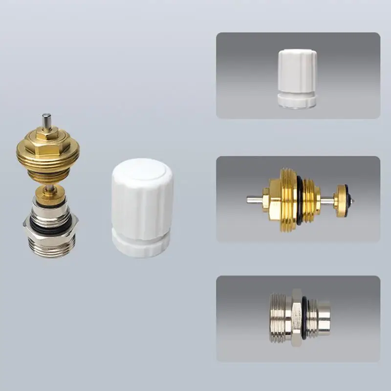 Floor Heating Distributor Valve Core Automatic Spring Replacement Valve Core 304 Stainless Steel Ejector Rod Brass Spool Body