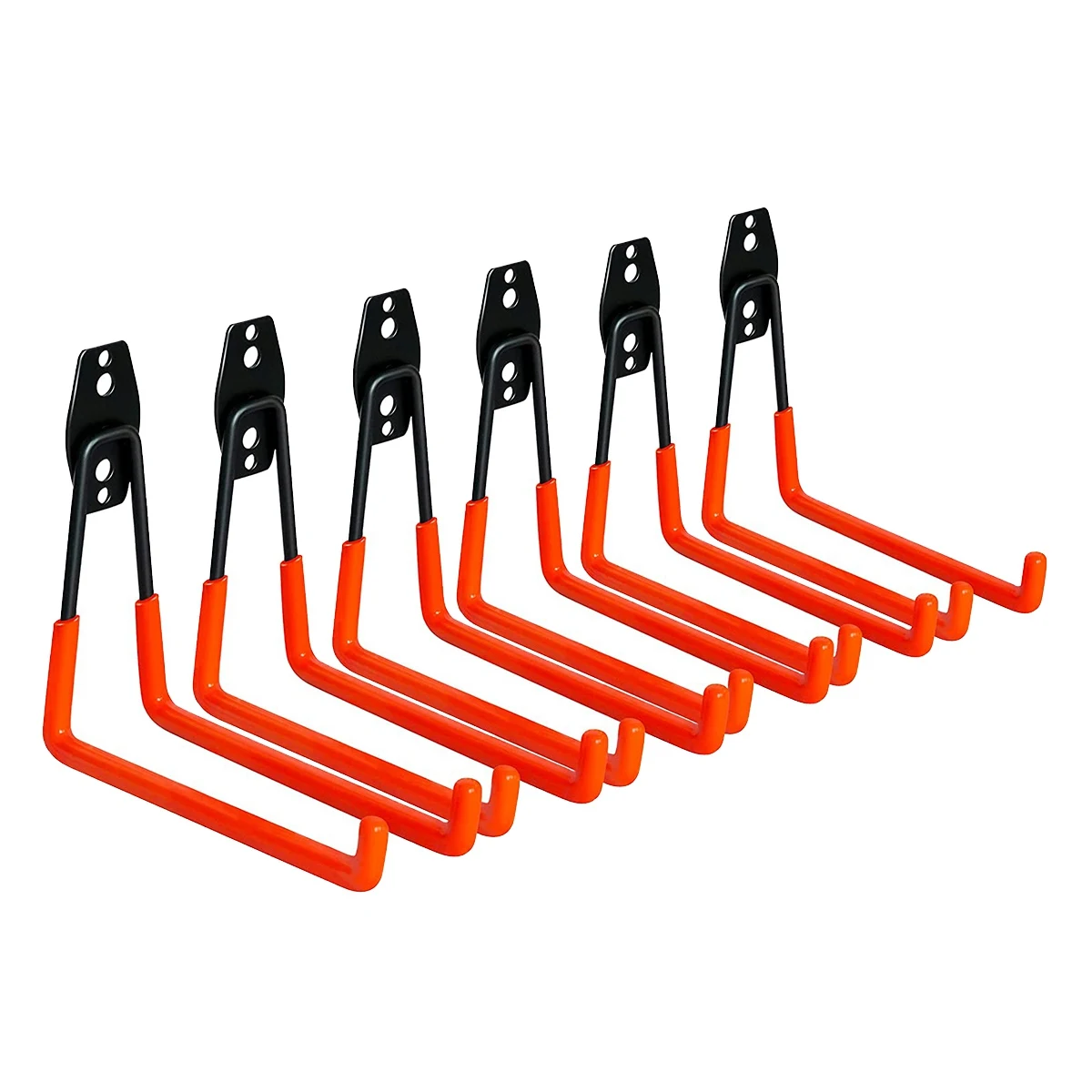 

Garage Hooks 6 Pack Wall Storage Hooks Heavy Duty Steel Tool Hangers for Utility Organizer, Wall Mount Holders (Orange)