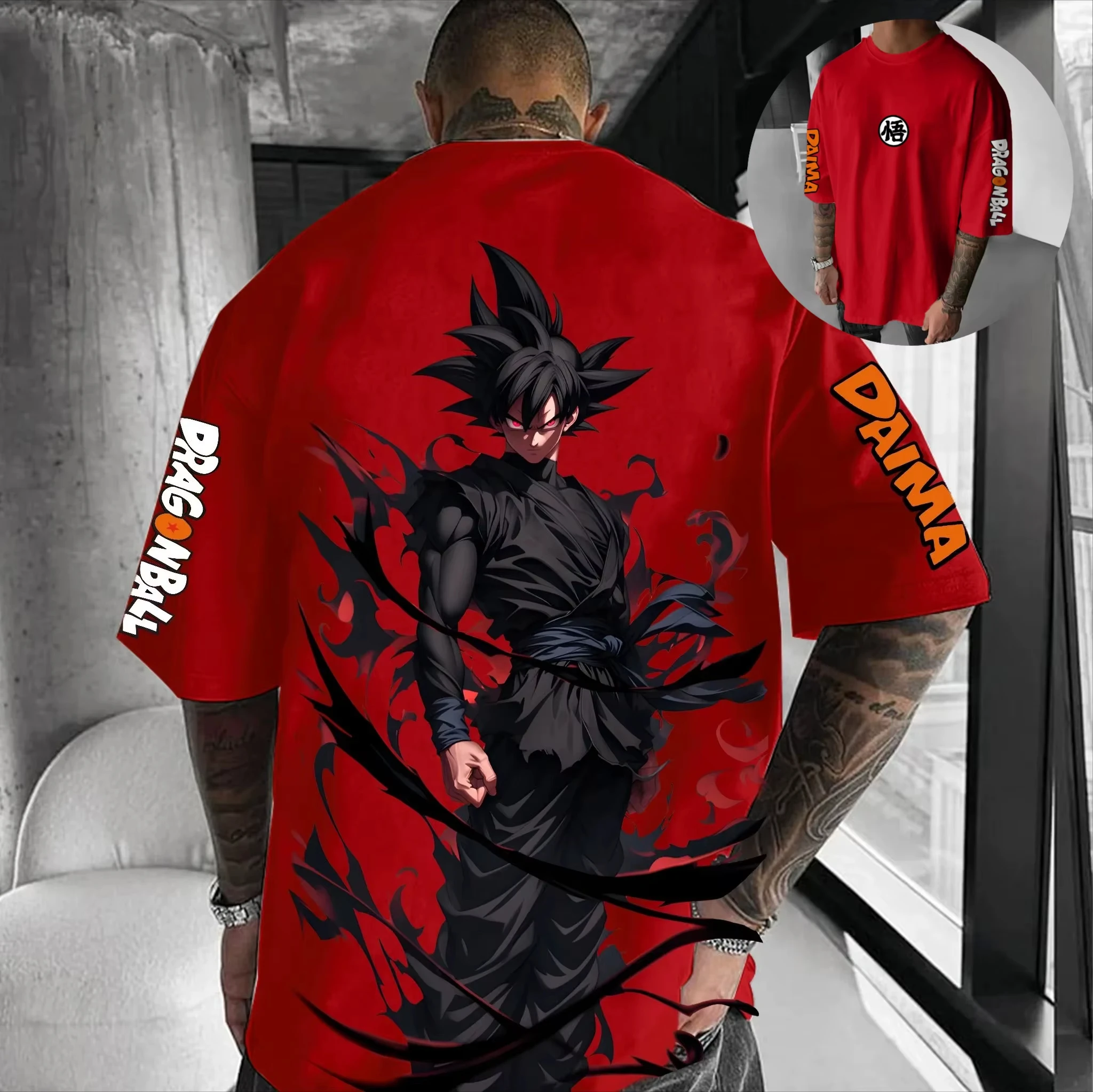 2025 camiseta de verano Anime Dragon Ball Fitness Harajuku hombres gráfico de gran tamaño Vintage calle mujeres Casual camiseta suelta mangas cortas