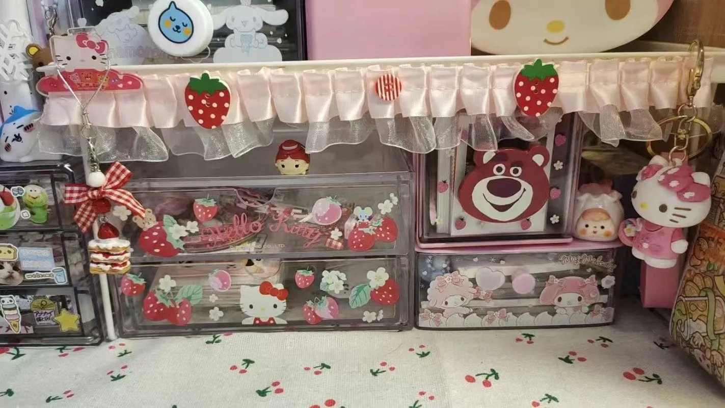 6 in 1 Blue Ita Bag Decorations Kits Set Ribbons Girls Kawaii DIY Card Badge Display Women Pink Insert Itabag Accessories H373