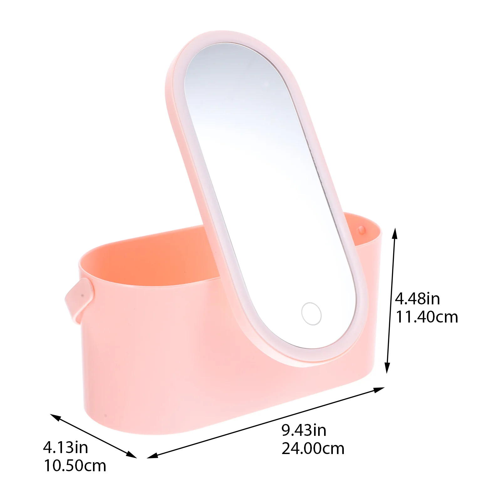 Cosmetics Organizer Makeup Storage Box Premium ABS Material High Definition Mirror Rotatable Stand Portable Multifunctional