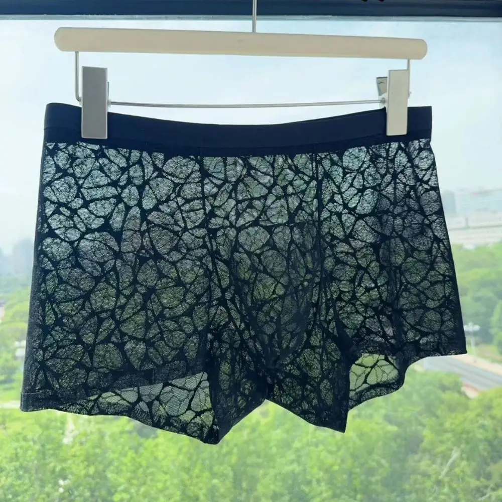 

Creative Underpants Men Boxer Briefs Mesh Thin Quick Dry Lace Shorts Boxers Ice Silk Summer Underwear for Men Men