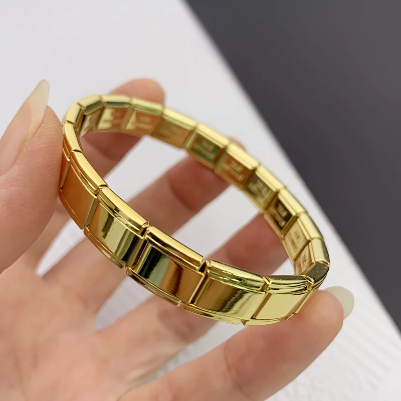 FTCY 9 mm Wide Stainless Steel Bracelets for Women Simple Trendy Style Daily Wear Silvery Charm Removable Bracelet Unisex
