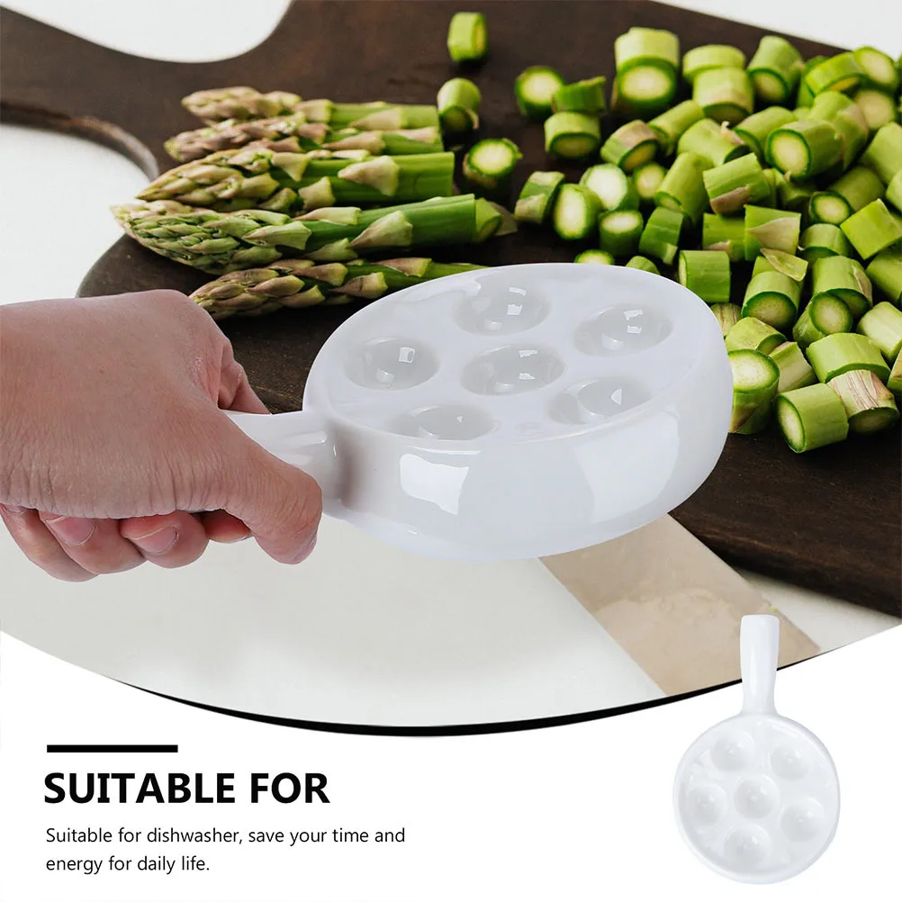 

2Pcs Ceramic Escargot Tray Practical Longlasting Use Specially Designed Holes Prevent Rolling Slipping Baking Dish