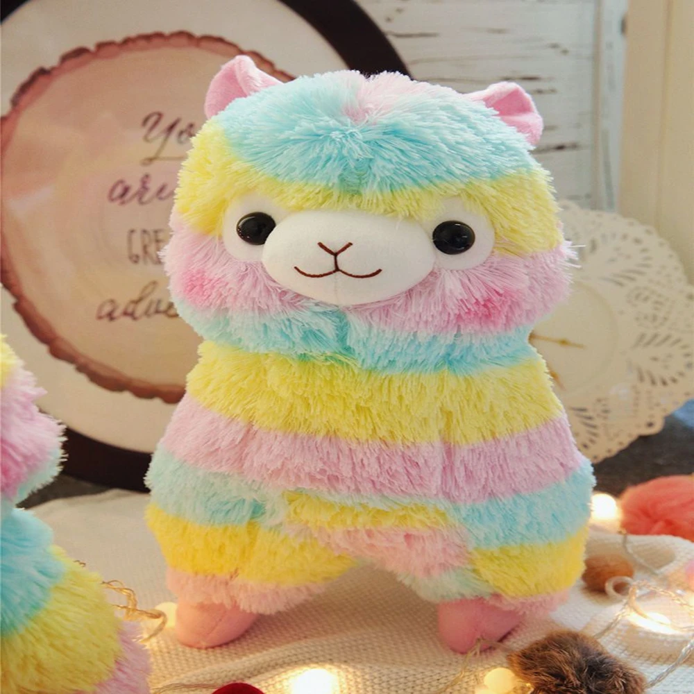 25cm Colorful Alpaca Plush Doll Baby Cute Animal Doll Soft Cotton stuffed doll Home Soft Toys Sleeping Mate For Child Gift