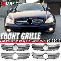 XVIP Chrome Silver Diamonds Style Bumper Grille For Mercedes Benz CLS-Class W219 CLS350 CLS500 05-08 AMG GTR Style Upper Grilles