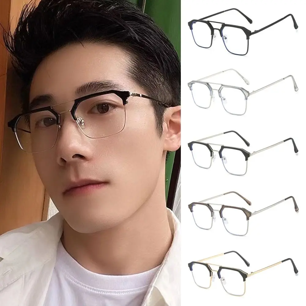 

Vintage Blue Ray Blocking Anti-Blue Light Glasses Ultralight Metal Square Eyeglasses Eye Protection Frame Eyewear Men Women