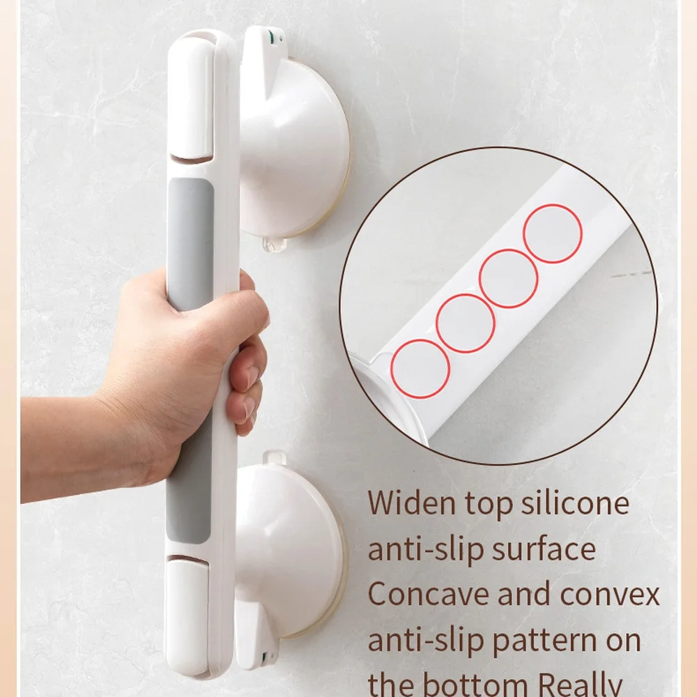 Strong Suction Bathroom Grab Bar Portable Safety Handle For Shower Bathtub Tiles Glass Assist Grip Elderly Handicap Aide