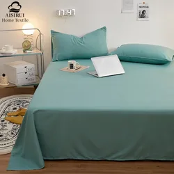 AISIRUI Cotton Flat Bed Sheet Soft Comfortable Top Sheet Fade Resistant Bed Sheet King Size Foldable Bed Cover 200x230cm Bedding