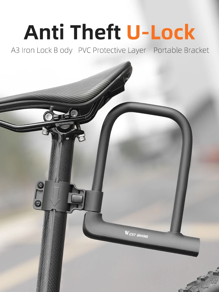 AliExpress West Biking WEST BIKING Bicycle U-Lock Portable Anti-theft Safety Lock MTB Road Bike Padlock Motocycle Scooter Bike Lock Cycling Accessories