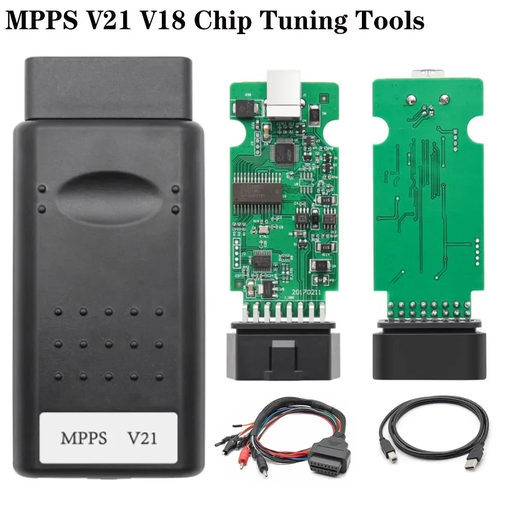 MPPS V21 V18 Chip Tuning Interface Auto OBD 2 OBD2 ECU Tuning For EDC15 EDC16 EDC17 Multi-Language CAN ECU Flasher Remap Cable