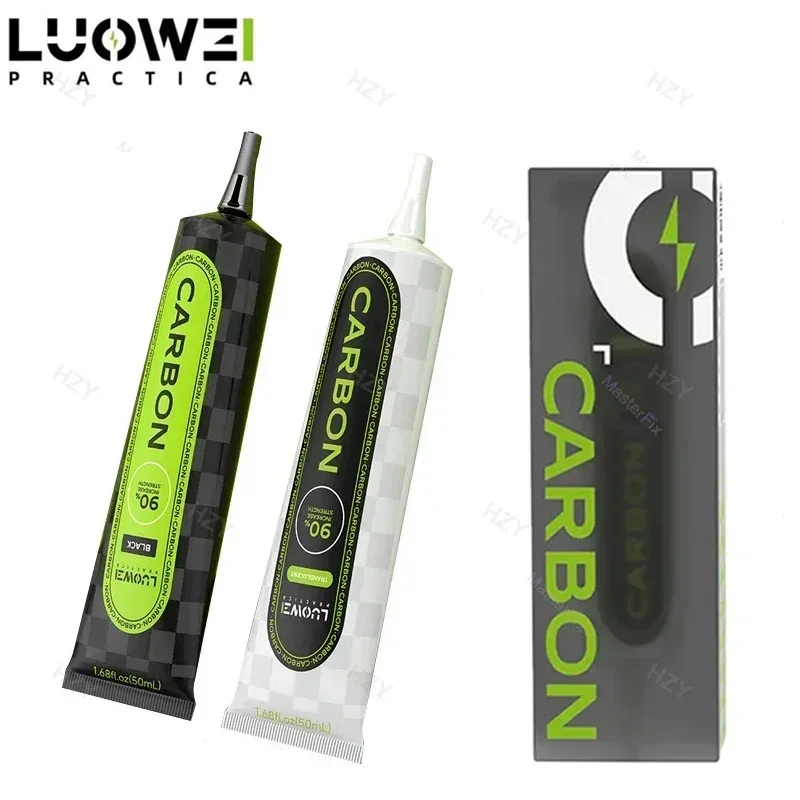 LUOWEI 50 مللي غراء من ألياف الكربون متانة معززة عالية اللزوجة لاصق شاشة حدود ضيقة لهاتف أبل آيفون أندرويد #1