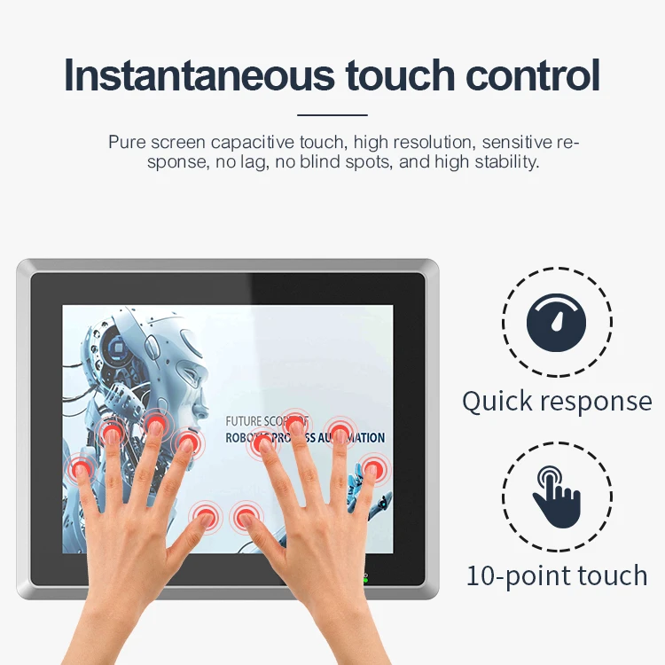 IP65 مقاوم للماء 12 بوصة شاشة Lcd تعمل باللمس Ubuntu Linux X86 بدون مروحة لوحة أندرويد الصناعية PC Ip65 #3
