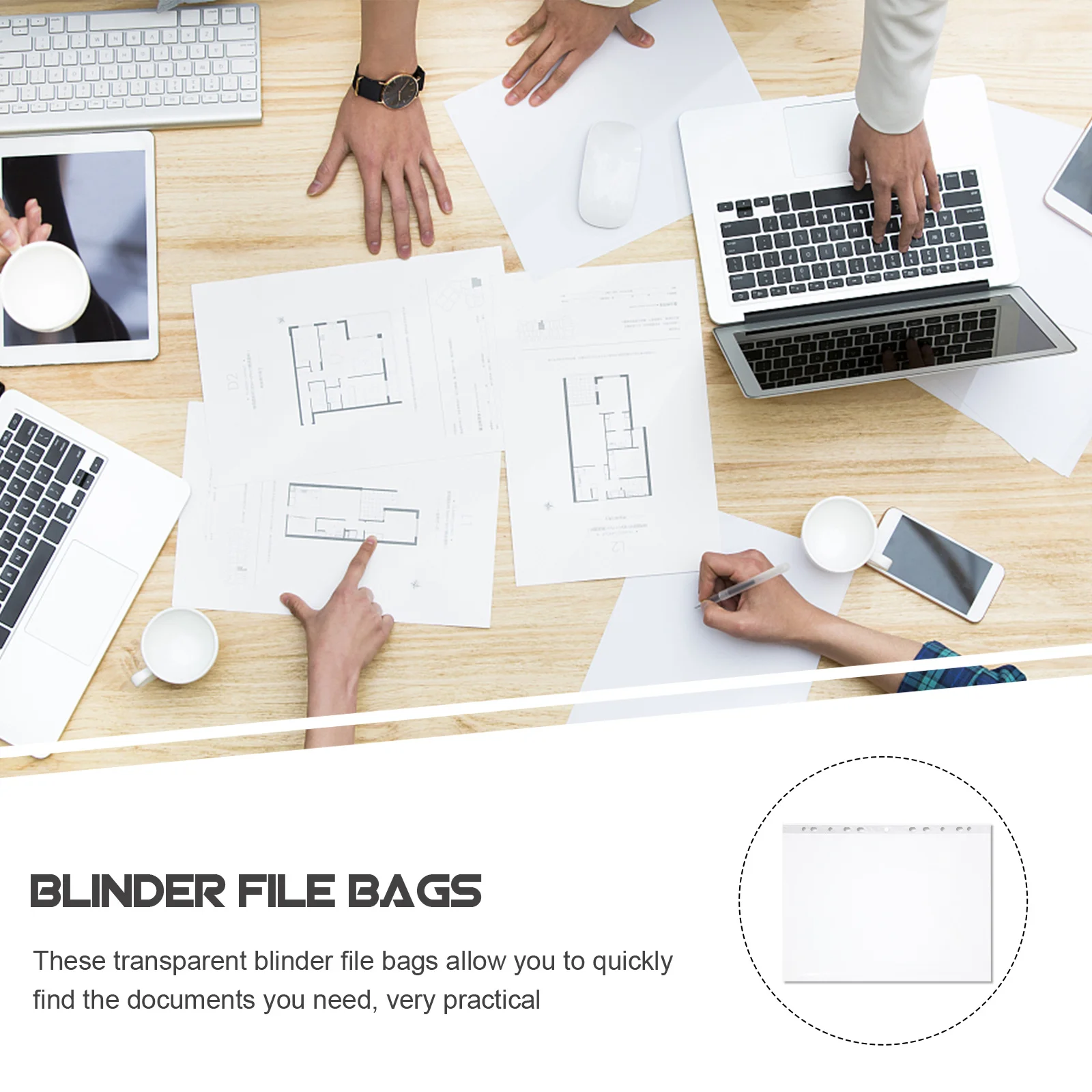 

100Pcs Transparent Document Folders Clear Page Protectors Smooth Corners Comfortable Touch Business Study Organizer