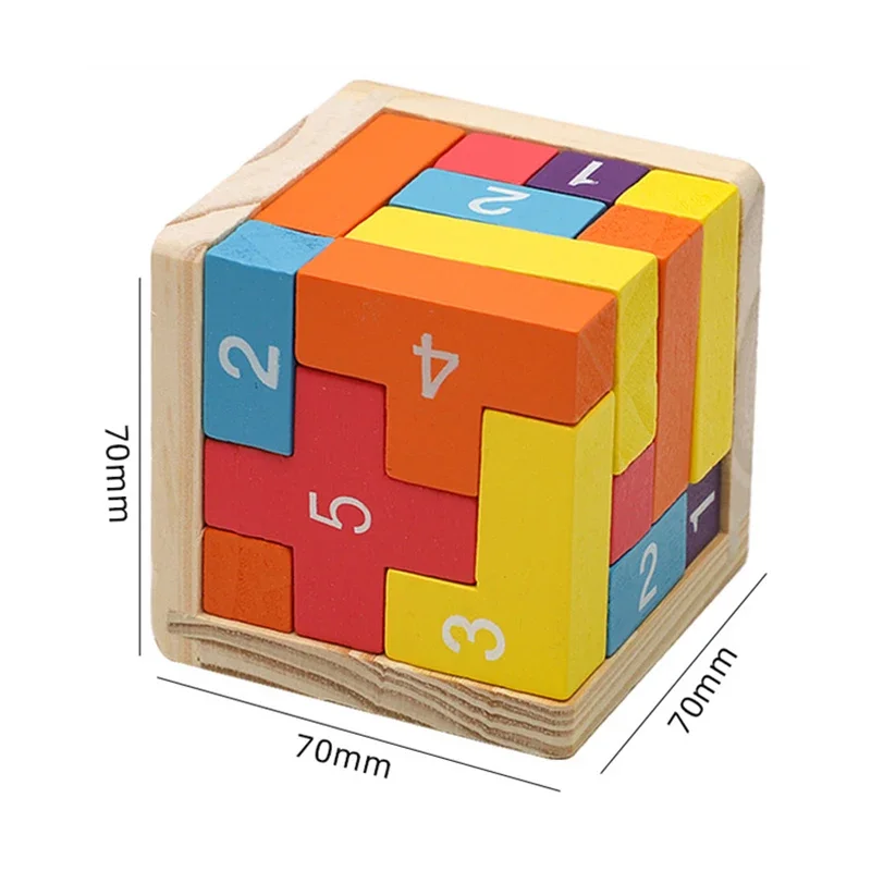 Puzzle en blocs de bois colorés pour enfants et adultes, cube de verrouillage Luban classique, jouets de puzzle 3D, jeu intellectuel, cadeaux d'instituts soulignés