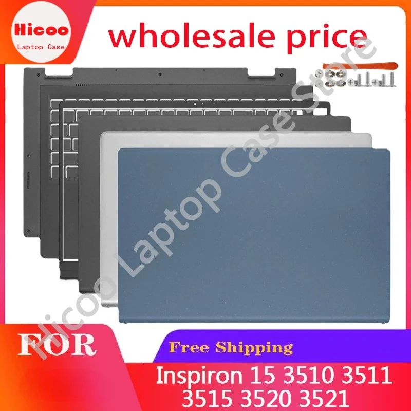 

New For Dell Inspiron 15 3510 3511 3515 3520 3521 LCD Back Cover Front Bezel Hinges Top Case 00WPN8 00DM9D Frame Bezel 09WC73
