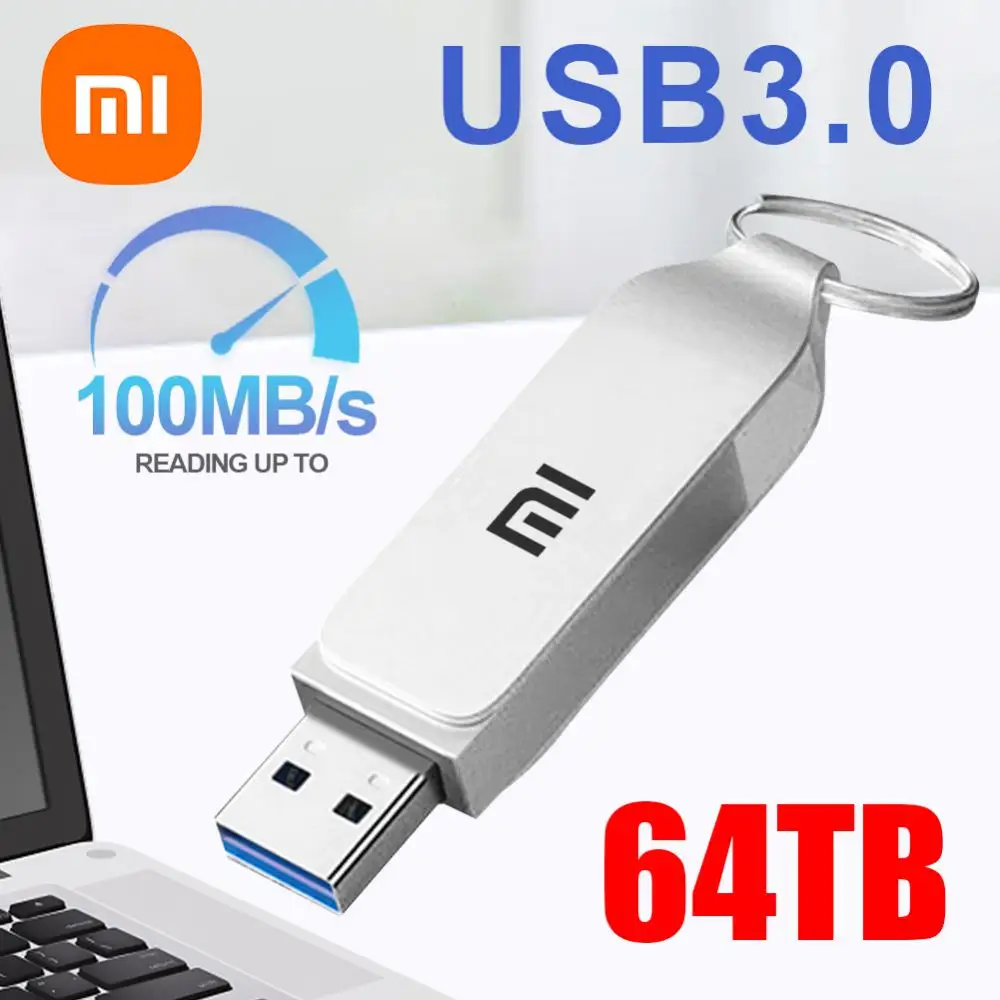 Xiaomi Pendrive 64TB Pen Drive USB Flash Drive USB 3.0 High Speed File Transfer Ultra-large Capacity Waterproof Mechanical Style