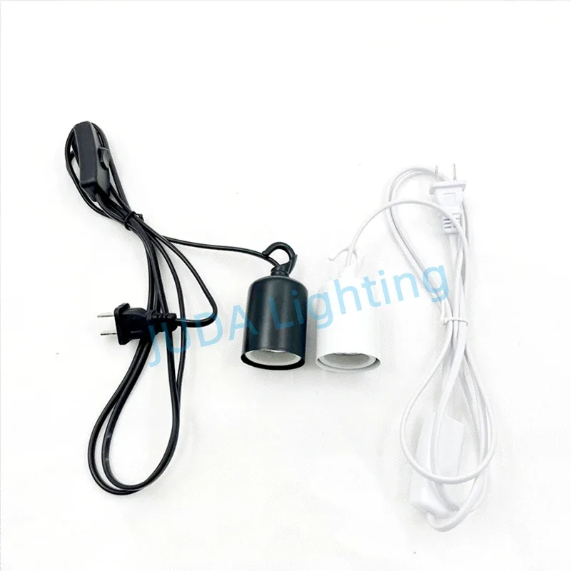 E27 Ceramic Lamp Socket Rocker Switch Wire Metal Lamp Holder With ON /OFF Switch Cable Wire Iron Lamp Base For LED Chandeliers