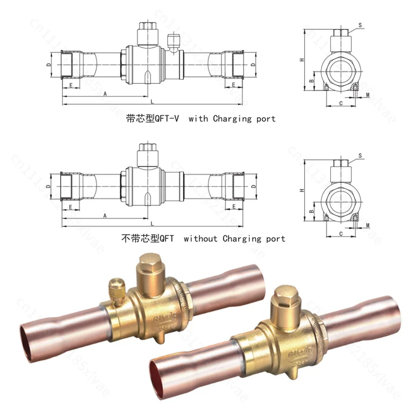 For Manual Refrigerant Ball Valve 6‑54mm Weld Port Control Valve Air Conditioner Cold Storage Refrigeration Pipeline Accessories