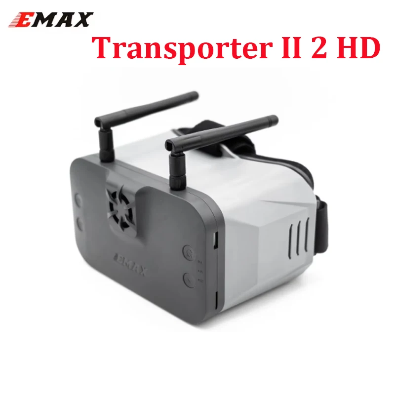 EMAX Transporter II 2 HD FPV Goggles 720×1080 4.45 Inches Screen Antenna HDZero Goggle For RC FPV Racing Drone Quadcopter