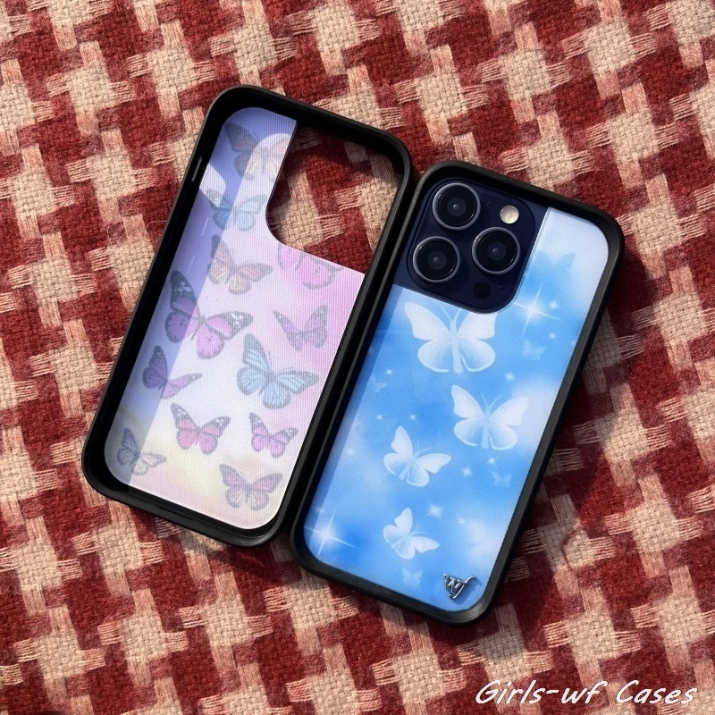 حافظة لهاتف آيفون 12 13 14 15 16 17 Pro Max Plus Air Wild wf غطاء فراشة مخدر