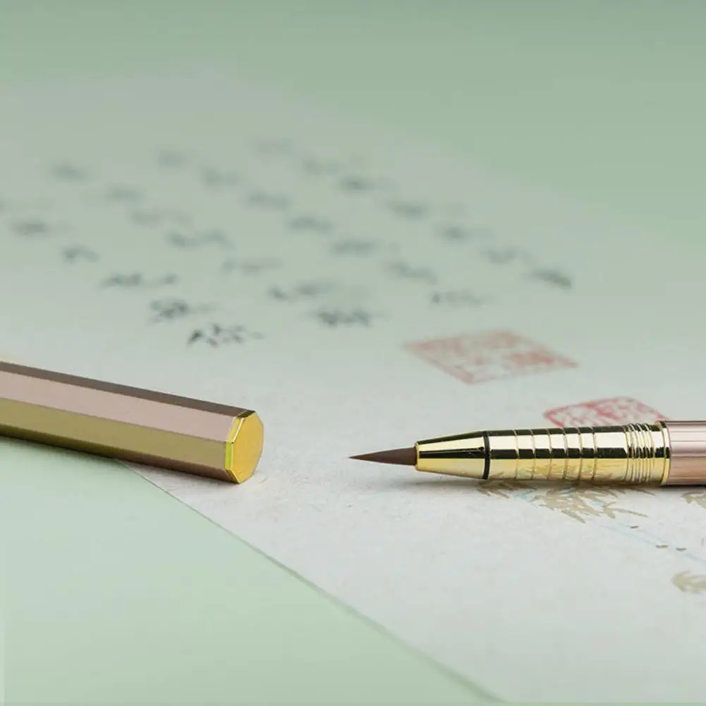 13.5cm Portable Fountain Pen Waterproof Fade-Resistant Permanent Ink Writing Pen Reusable Refillable Permanent Ink Pen Office