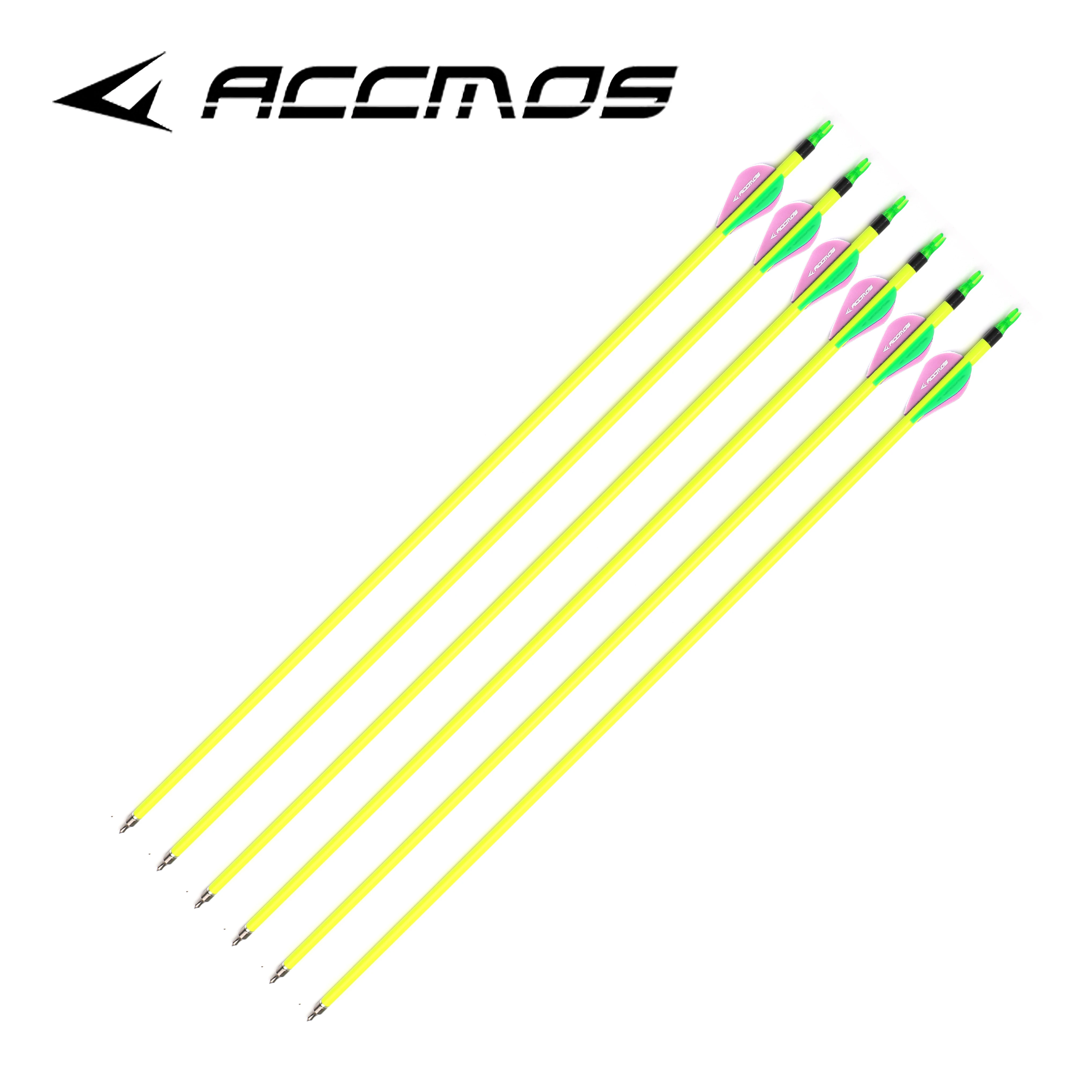 6/12/18/24pc Spine 500 Mixed Carbon Arrow with Yellow and White Color for Recurve Compound Bows Archery Hunting