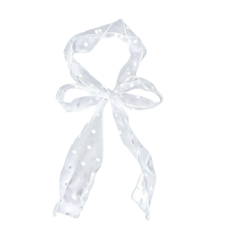 

Balletcore Long Choker Dotted Ribbon Party Raves Mesh Nightclub Neckwear