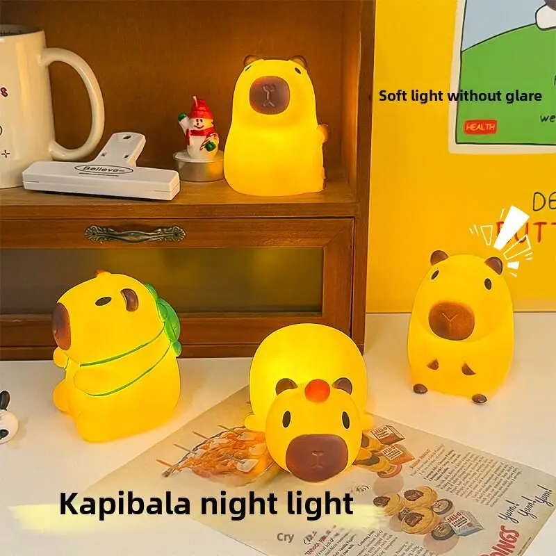 น่ารัก Capybara Night Light, LED Night Light โคมไฟข้างเตียง, เด็กการ์ตูนห้องนอน Night Light, ของขวัญวันเกิดเด็กสร้างสรรค์