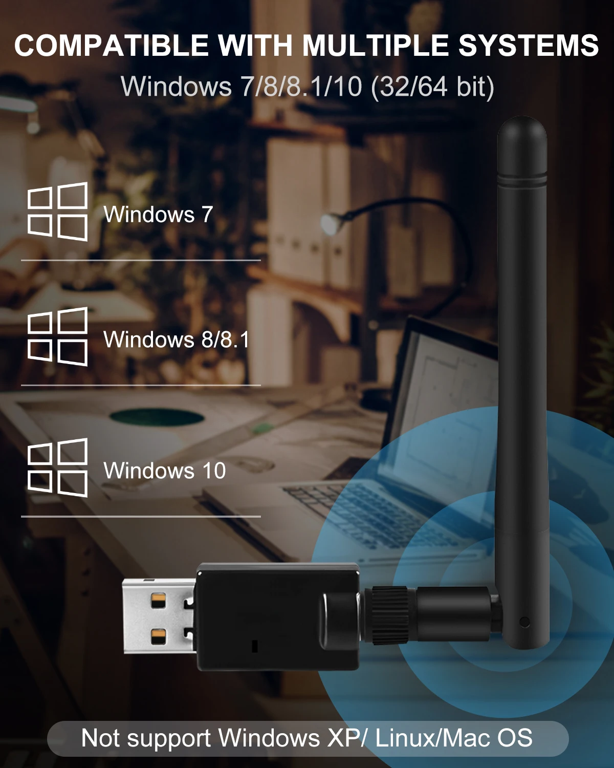 Goelely USB Bluetooth 5.0 Adapter 100M Long Distance Bluetooth Dongle for PC Wireless Bluetooth Transmitter Receiver for Laptop