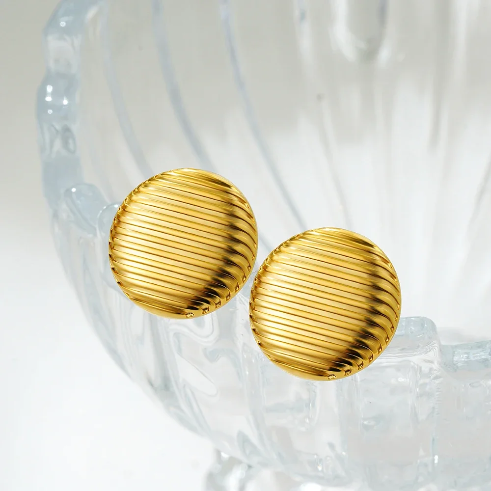 Modische Glänzende Dreischichtige Strukturierte Verschlungene Knoten-Ohrringe für Frauen Goldfarben Edelstahl-Ohrringe Vintage-Schmuck Geschenk