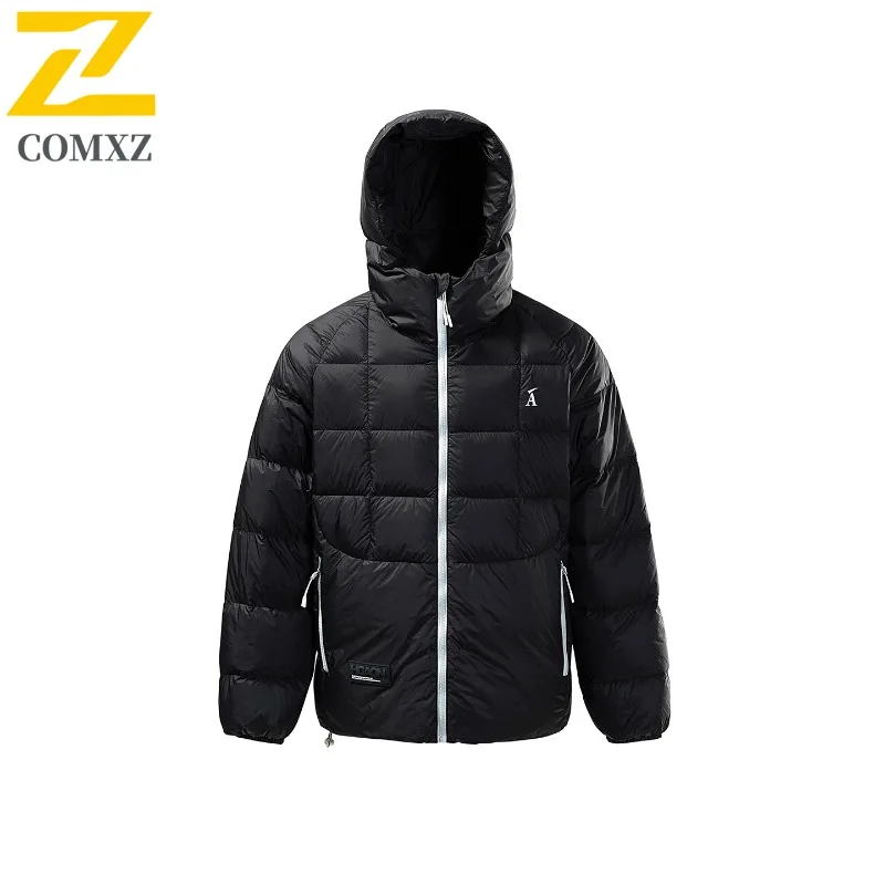 

Comxz 2025 модный пуховик для мужчин High Street ретро однотонный пуховик в стиле хип-хоп уличная одежда Harajuku теплые короткие пуховики