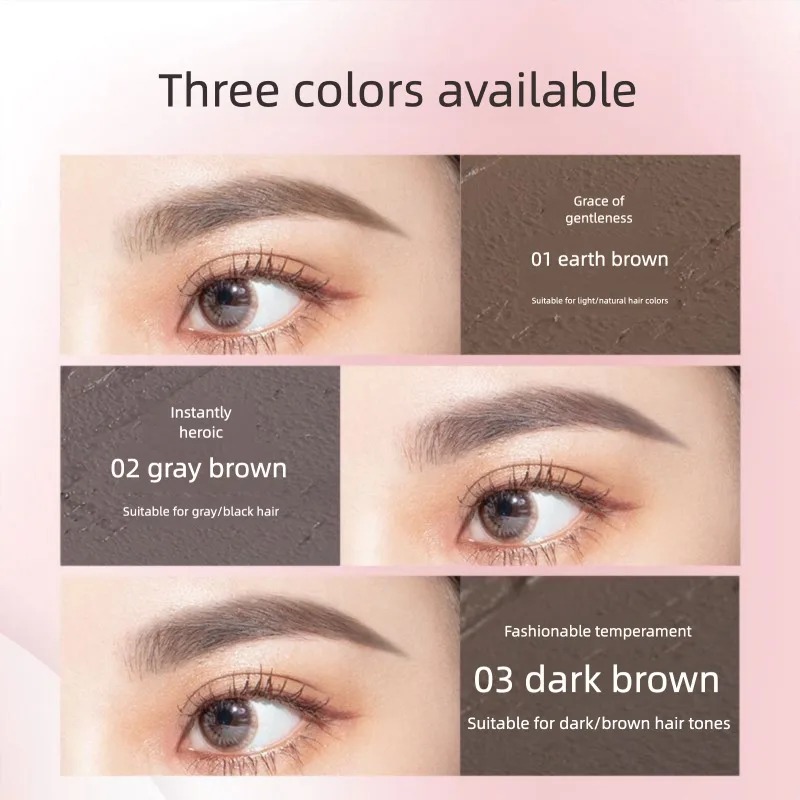 VEECCI Crema Matita per sopracciglia a testa piatta selvaggia naturale 3D resistente al sudore, a lunga durata, non sbiadisce