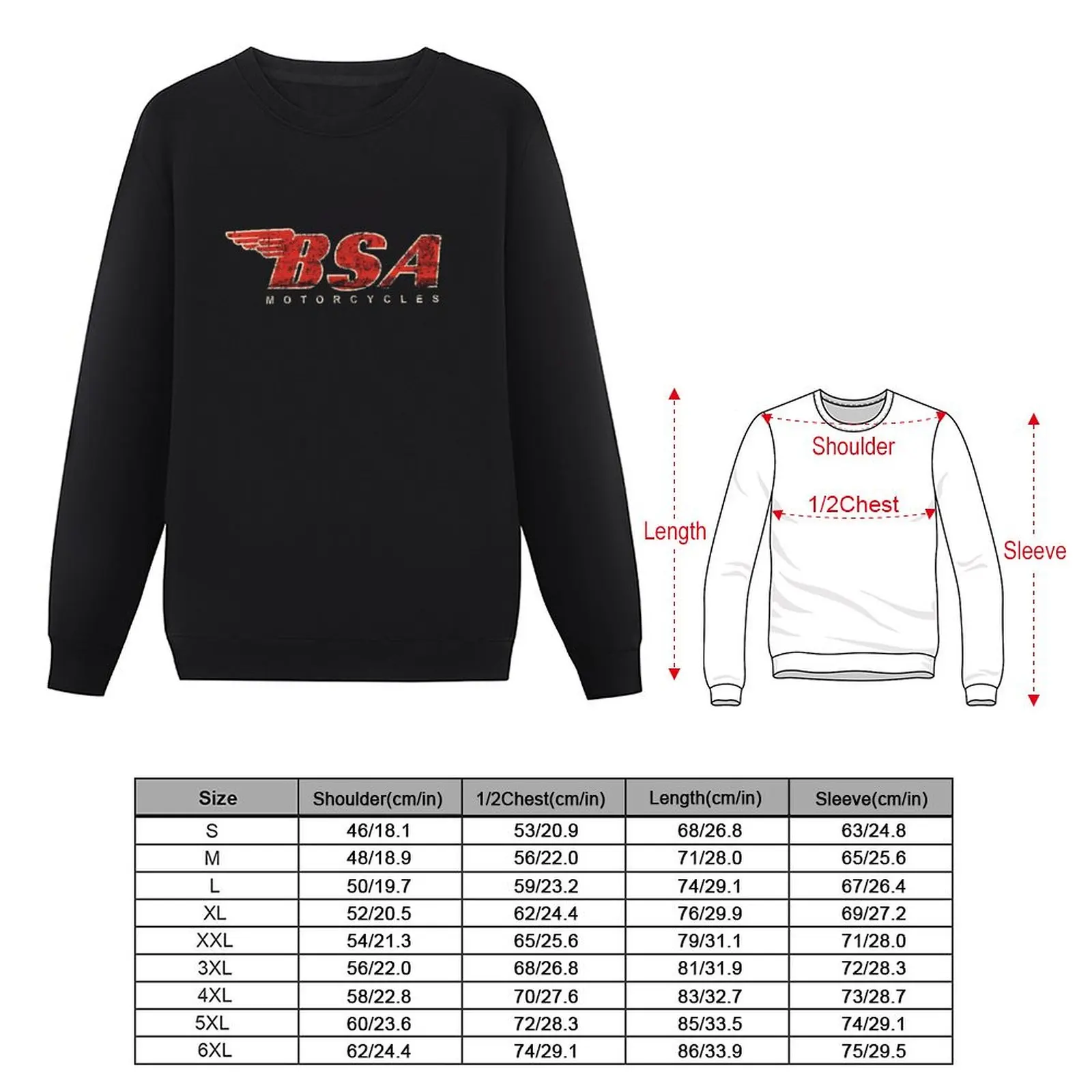 BSA Motorcycle Distressed Design Logo T Shirt Sweatshirt korean autumn clothes autumn tracksuits winter man sweatshirt