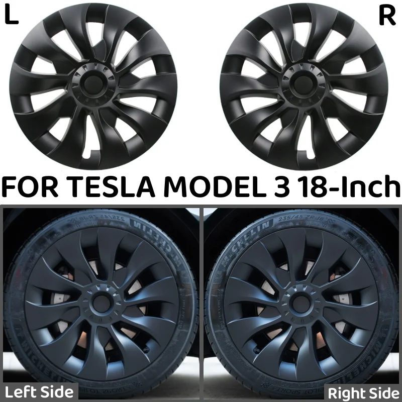 4PCS 18 Pollici Coprimozzo Automobile Prestazioni Sostituzione Coprimozzo Ruota Coprimozzo Cerchio Completo Per Tesla Modello 3 2023 Accessori