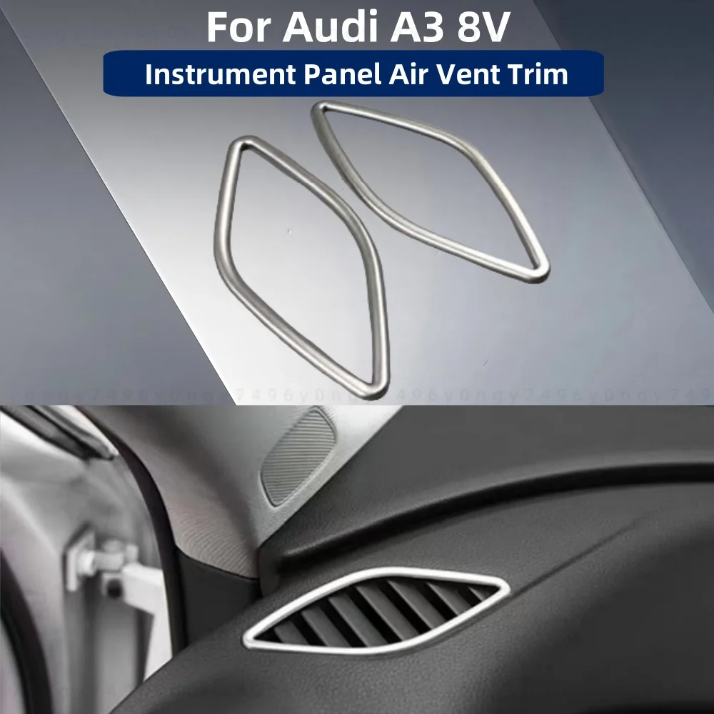 Car upgrade Chrome Silver Instrument Panel Air Vent Trim Decoration For Audi A3 8V Car Modification Accessories