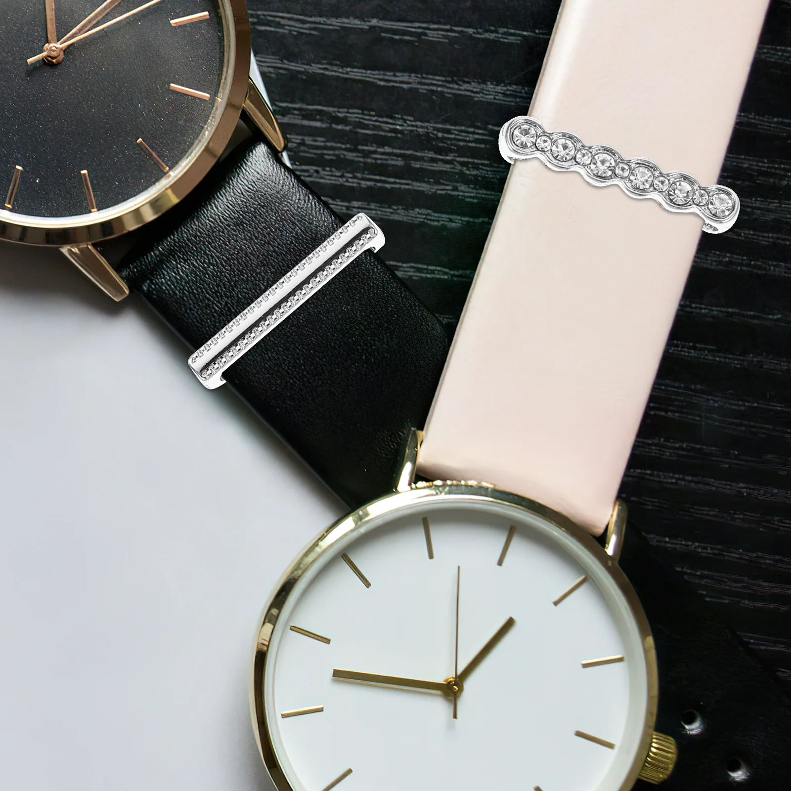 5pcs Silicone Watch Band Decorations Metal Charms For Smartwatch Durable Lightweight Replacement Accessories Watch Strap Ring