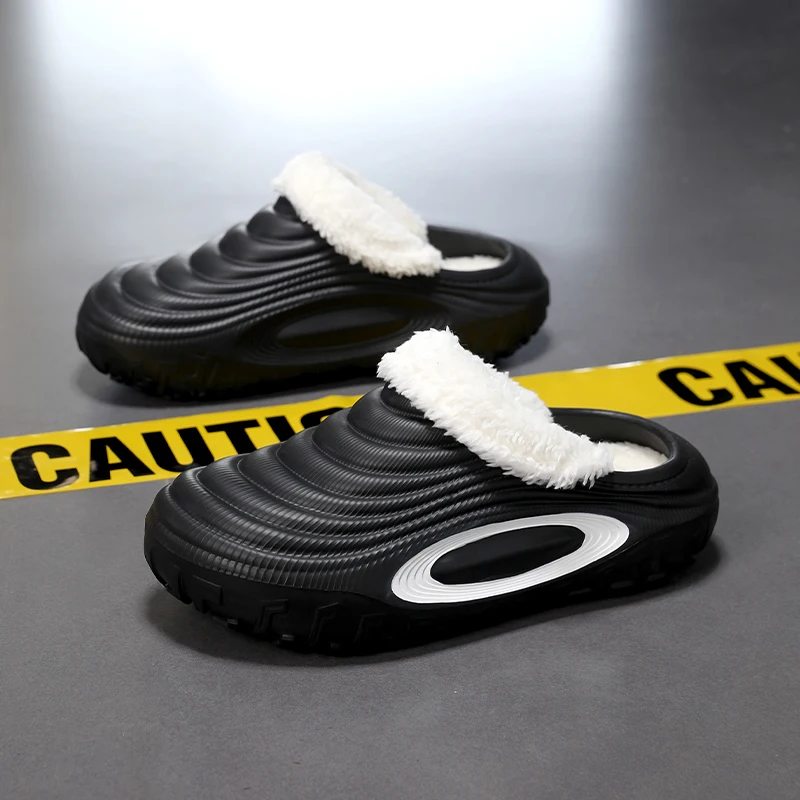 Zapatillas cálidas de invierno para hombre y mujer, zapatos suaves antideslizantes para casa, cómodas, de tacón plano, para interior y dormitorio, Zapatillas de felpa para hombre