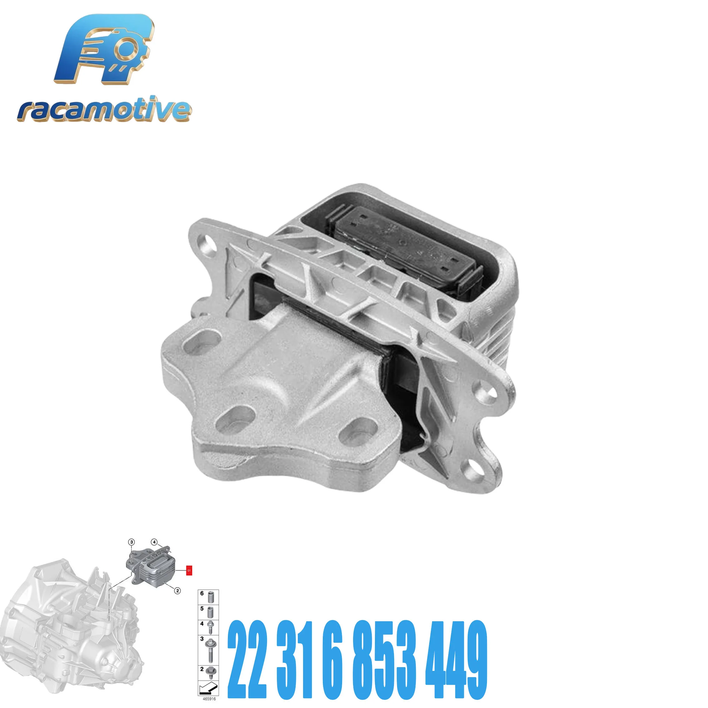 For BMW X1 F48 F49 X2 F39 Mini F55 F56 F60 F54 F46 Engine Transmission Support Adhesive Mat 22316853445 22316853449 22316853453.