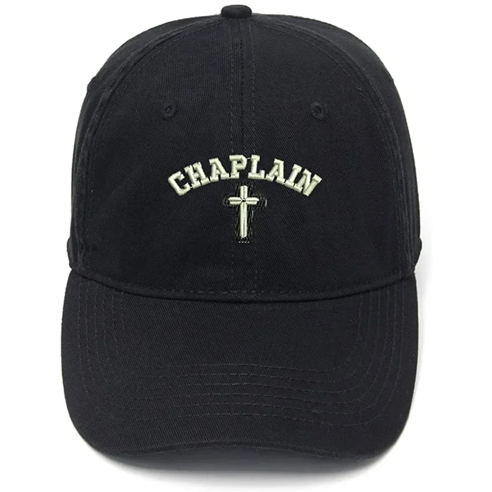 

Lyprerazy Men's Baseball Cap Christain Chaplain Cross Embroidery Hat Cotton Embroidered Casual Baseball Caps