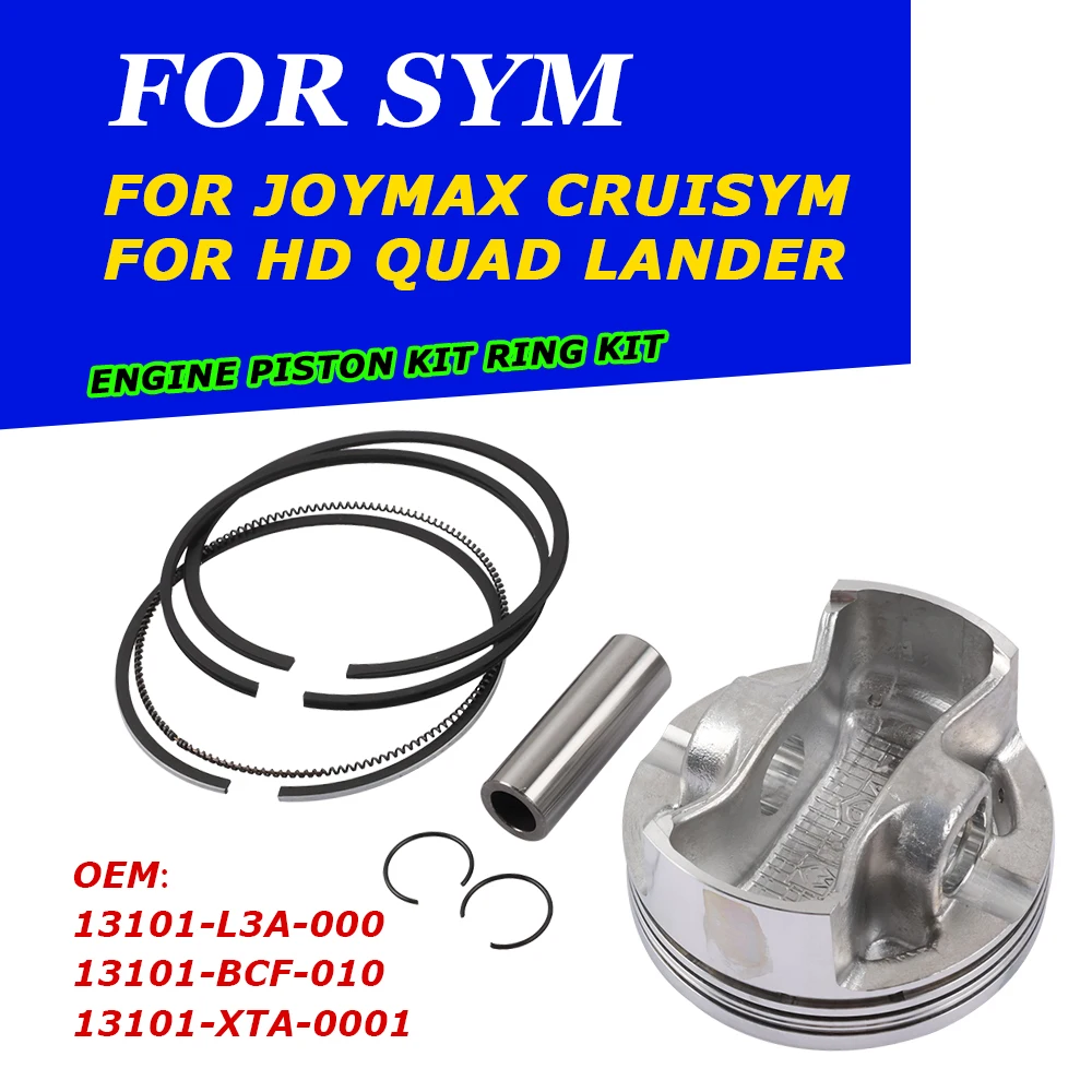 For SYM Cruisym 300 Citycom Joymax Z 300i HD 300I ABS QUAD LANDER 300 S SL 300S Motorcycle Engine Parts Piston Ring Kit Assembly