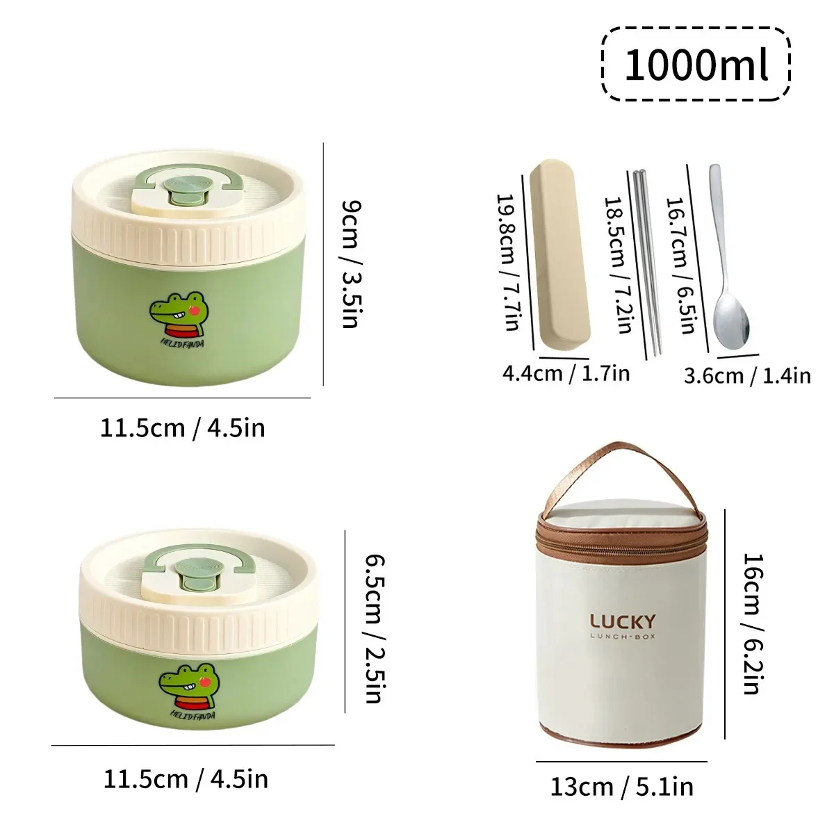 Draagbare, geïsoleerde lunchbox voor kinderen en studenten, schattig rond model, gemaakt van 304 roestvrij staal, thermische lunchbox met handvat, kan worden verwarmd.