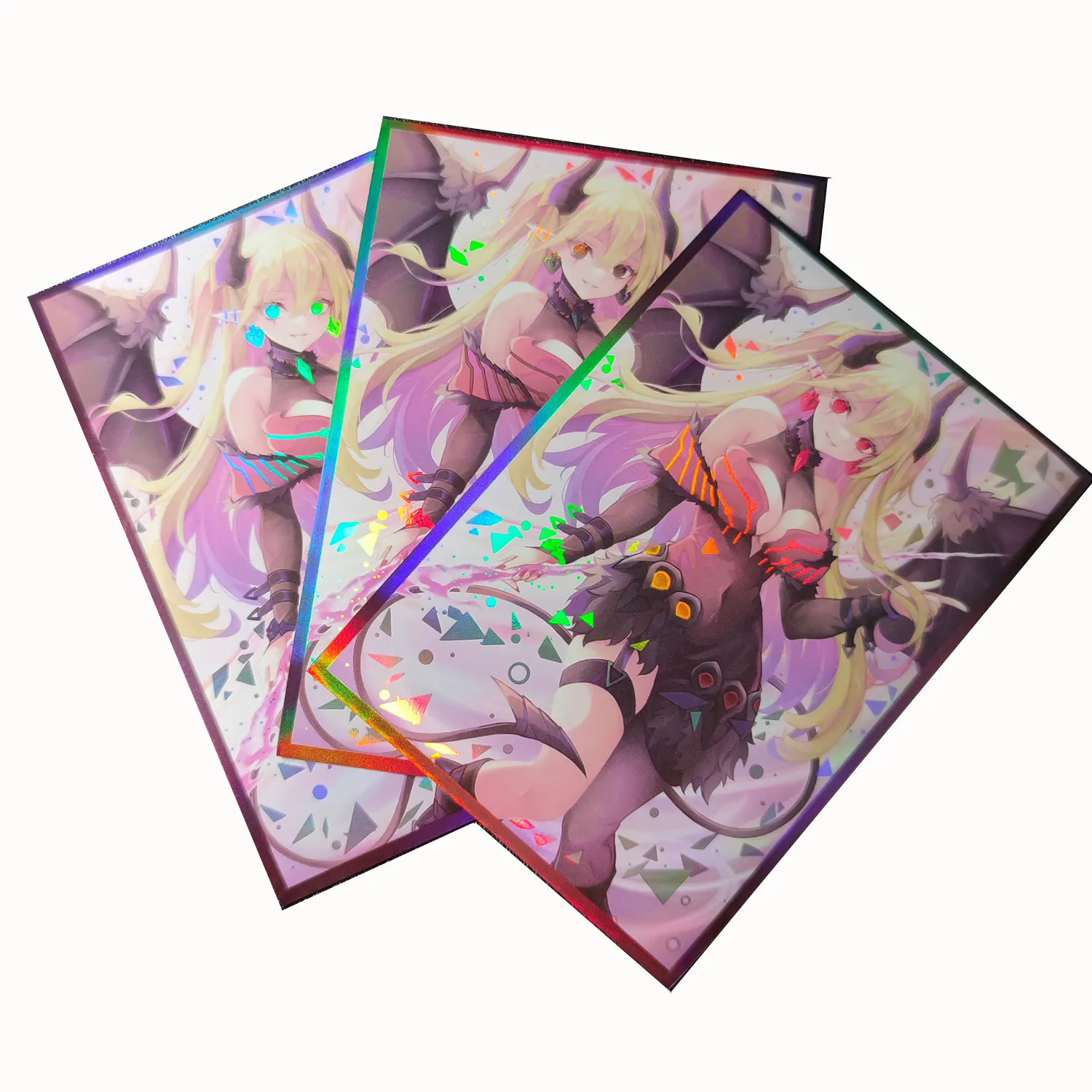 

63x90mm 60PCS Holographic Card Sleeves YUGIOH Card Sleeves Illustration Anime Protector Card Cover for Board Games Trading Cards