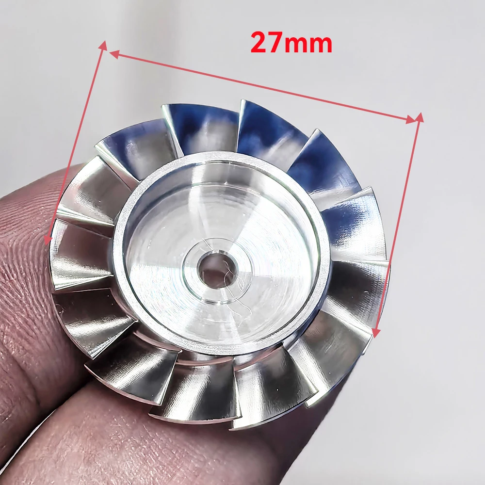 

27 мм высокоточная алюминиевая крыльчатка с ЧПУ 3 мм отверстие для высокоскоростного канального вентилятора 100000 об/мин, крыльчатка для фена