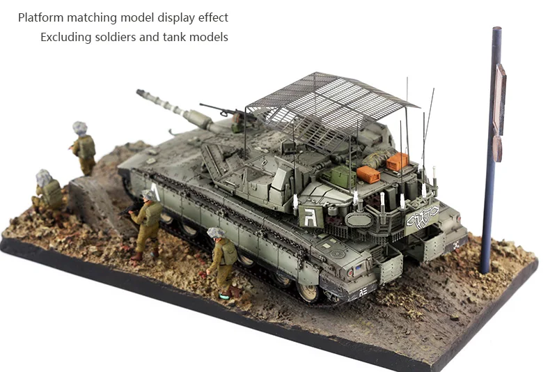 1: 72 88M Colored Finished Platform Scene Model (Ruined Ground)  Model display platform