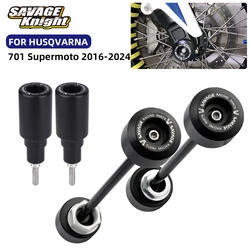 2024 For HUSQVARNA 701 Supermoto Wheel Fork Slider Protector Motorcycle Accessories 701 Front Rear Axle Frame Crash Sliders