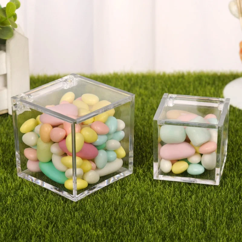 

Transparent Clear Plastic Candy Box 6/12pcs Gifts Birthday Wedding Favor Holder Chocolate Candy Cube Boxs Sweet Boxs For Party